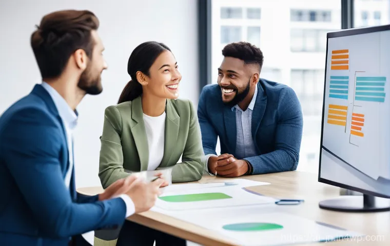 최적 성과를 위한 피드백 문화 만들기 - **Prompt 1: Collaborative Growth and Positive Feedback**
    "A diverse team of professionals, aged ...